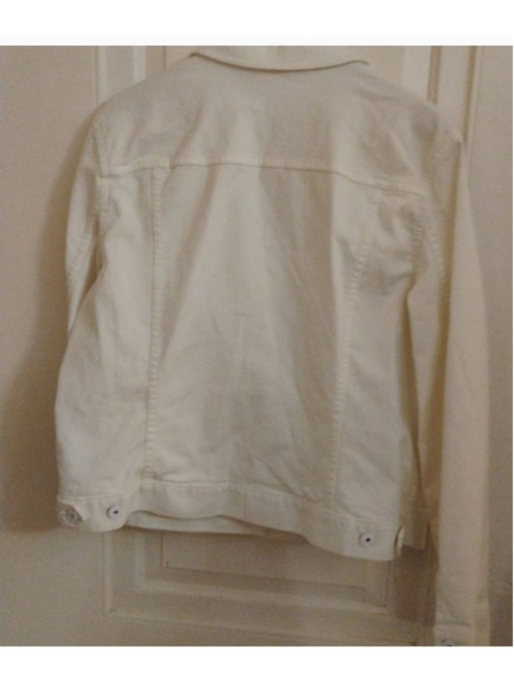 LIZ CLAIBORNE Classic Style White Jean Denim Cotton Jacket XL - Picture 7 of 7